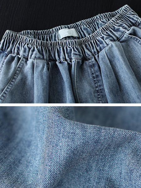 Women Artsy Flower Embroidery Denim Harem Pants AS1006 Ada Fashion