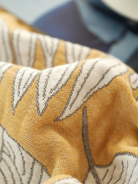 5Layer Cotton Summer Nap Leaf Jacquard Sofa Blanket TY1011 Ada Fashion