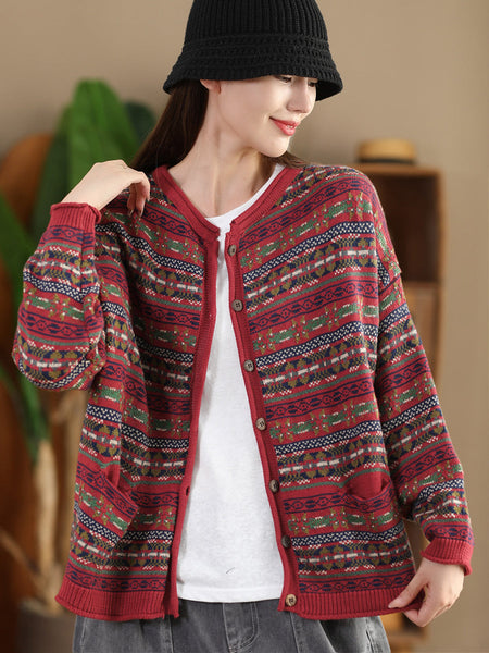 Women Autumn Cotton Knit Cardigan Sweater AT1022 ZMMM