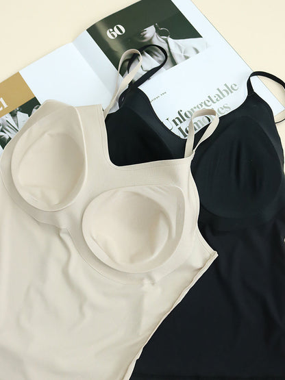 Women Summer Solid Casual Seamless With Breast Pads Base AS1012 Ada Fashion