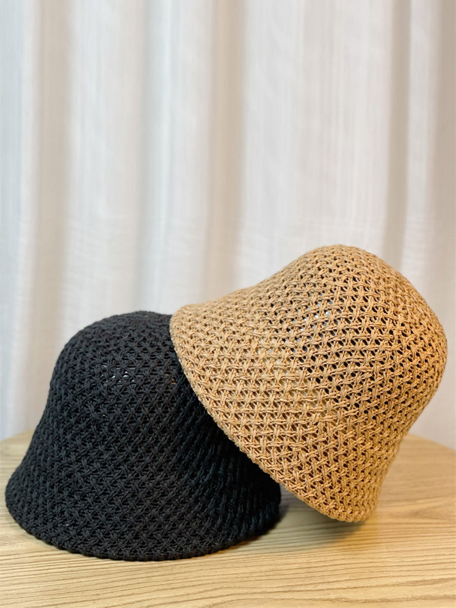 Women Summer Solid Weaven Bucket Hat WE1004 Ada Fashion