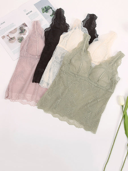 Women Sexy Seamless Lace Warm With Breast Pads Base AS1013 Ada Fashion