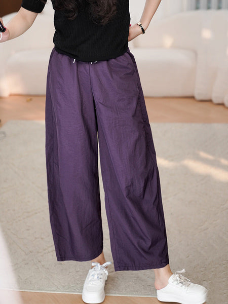Women Summer Casual Solid Loose Wide-leg Pants CX057 XE