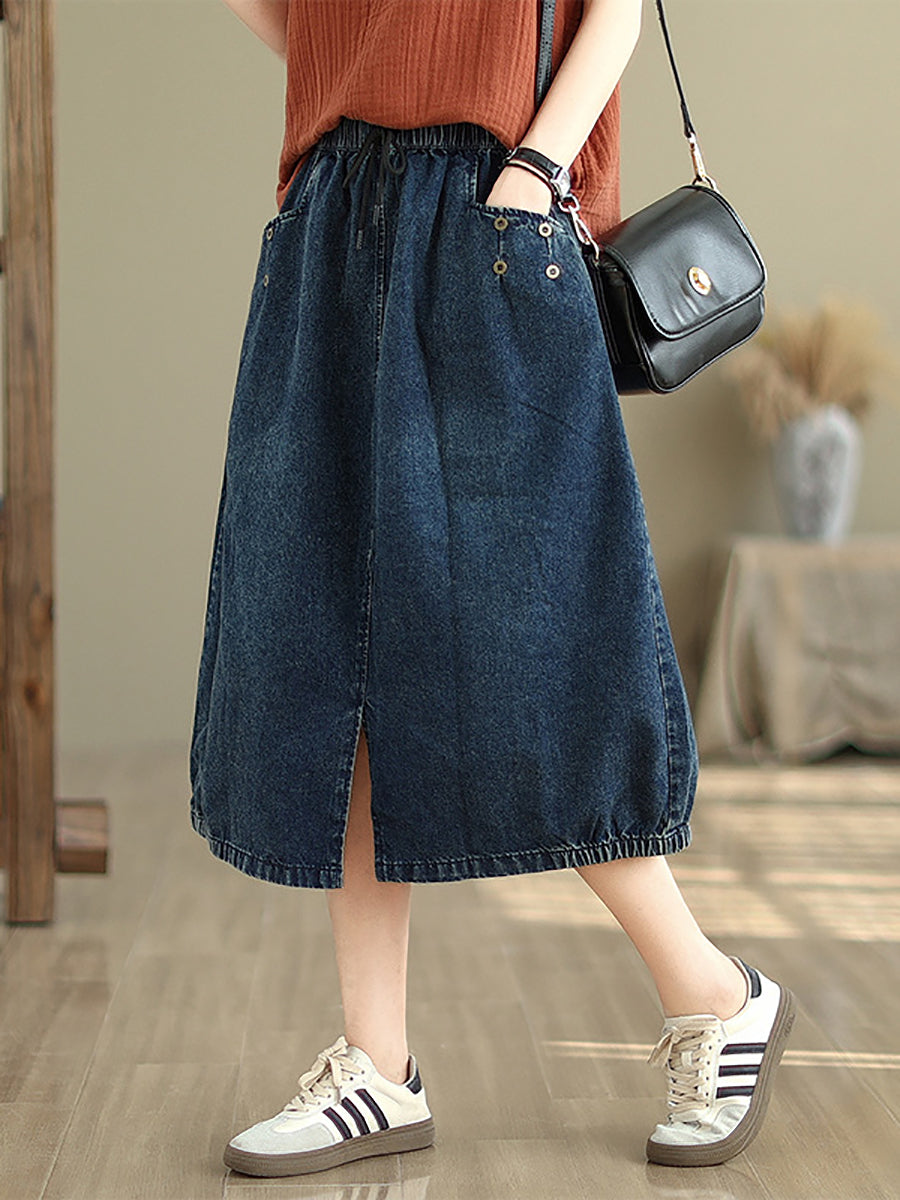 Women Summer Casual Denim Skirt KL1036 Ada Fashion