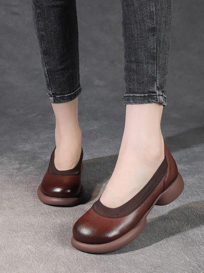 Women Casual Summer Genuine Leather Low Heel Shoes FD016 ANSX