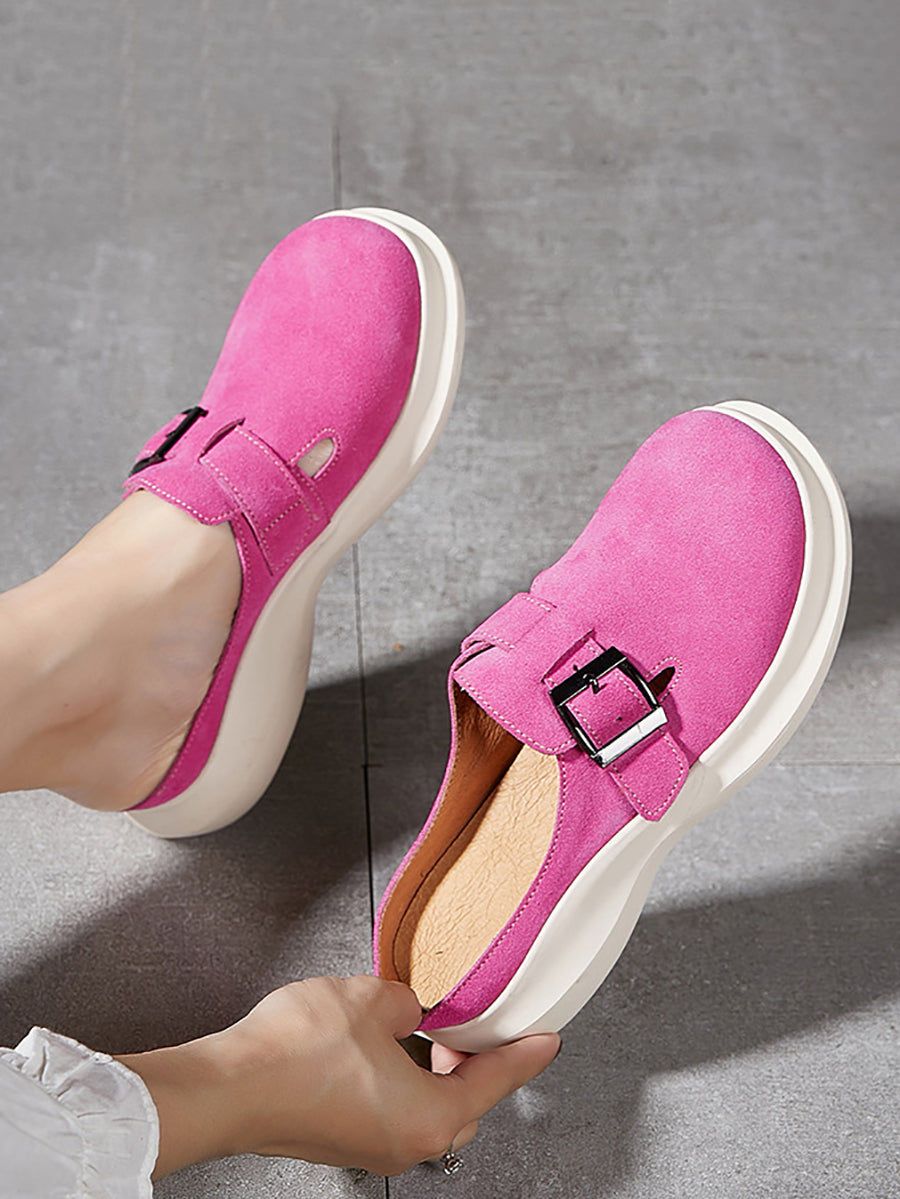 Women Summer Solid Casual Suded Leather Slippers AS1015 Ada Fashion