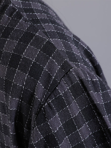 Plus Size Women Artsy Plaid Cotton Linen Dress KL1021 Ada Fashion