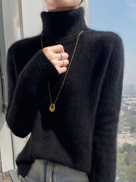 Women Autumn Turtleneck Soft Wool Solid Sweater BA1038 Genistyle Shop