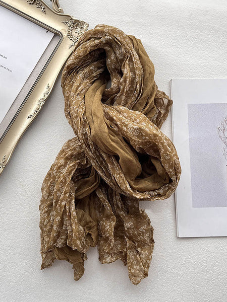 Women Retro Floral Colorblock Cotton Linen Shawl Scarf BA1020 Genistyle Shop