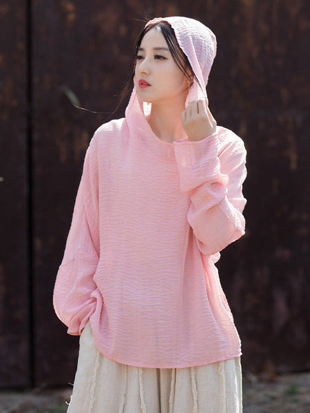 Women Summer Casual Solid Thin Hooded Sunproof Shirt CV1014 Ada Fashion
