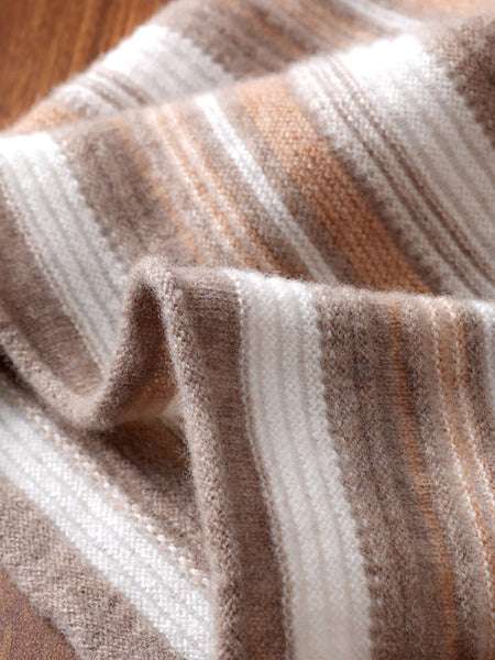 Neck Colorblock Scarf Wool Women Winter Knit FashionChic