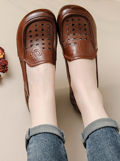 Women Summer Casual Cutout Genuine Leather Shoes OO1020 BC