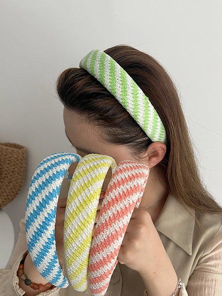 4 Pieces Set Women Artsy Colorblock Knitted Cross Hair Band AS1037 Ada Fashion