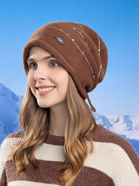 Women Winter Fashion Warm Hemming Knit Hat AV1024 Genistyle Shop