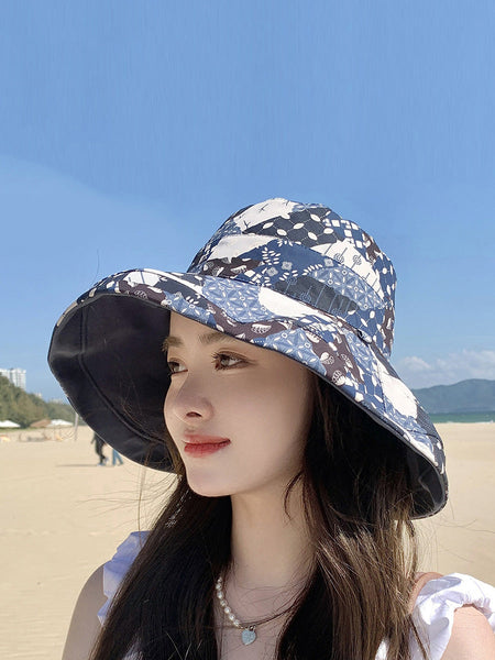 Women Casual Summer Solid Reversible Wearing Collapsible Hat LL005 BUYKUD