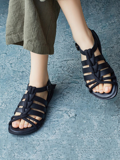 Women Summer Leather Spliced Rope Sandals UI1012 Ada Fashion