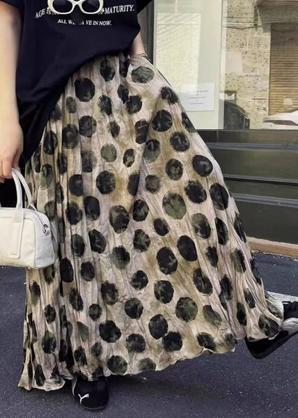 Loose Skirt Pockets Cotton Apricot Summer Dot FashionChic