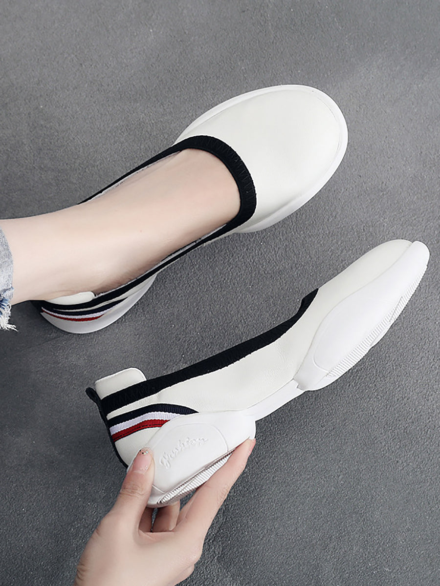 Women Summer Casual Leather Soft Spliced Flat Shoes UI1018 Ada Fashion