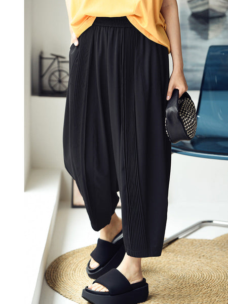 Plus Size Women Casual Summer Loose Solid Harem Pants QW1053 Ada Fashion