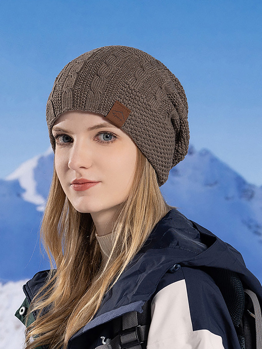 Women Winter Casual Fleece-lined Knit Solid Hat AH1066 BUYKUD