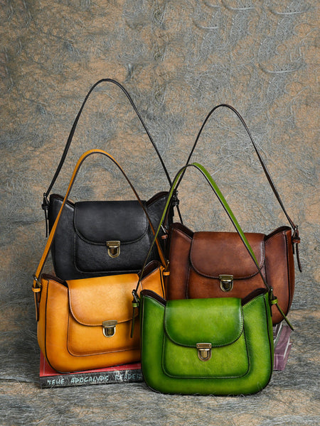 Women Vintage Genuine Leather Shoulder Bag AH1087 HDW