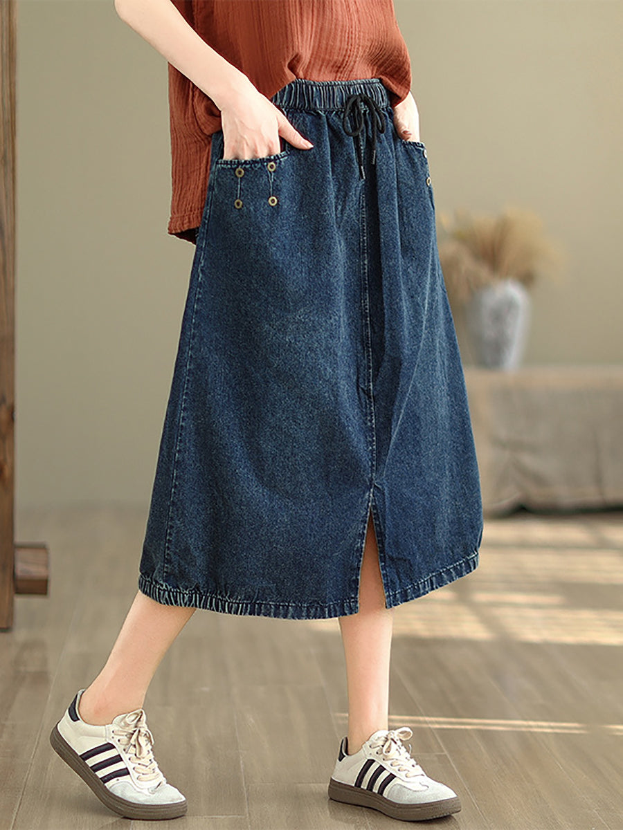 Women Summer Casual Denim Skirt KL1036 Ada Fashion