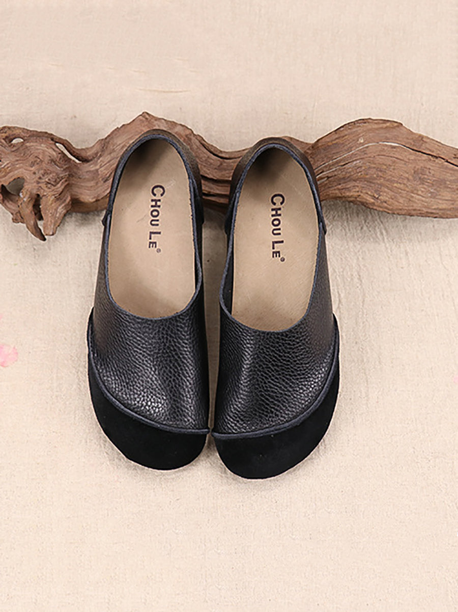 Women Summer Genuine Leather Spliced Flat Shoes AT1043 ZYXY