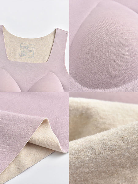 Women Seamless Winter Solid Warm Withe Bra Pad Base AV1035 Genistyle Shop