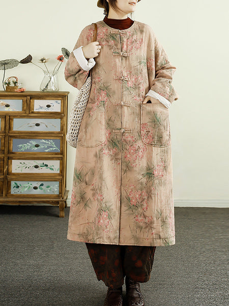 Women Autumn Ethnic 100%Cotton Long Padded Coat AI1062 JSHY