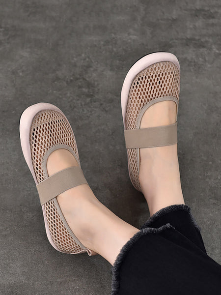 Low Heel Leather Summer Mesh Women Shoes FashionChic