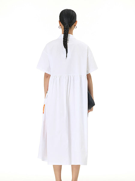 Women Casual Summer Flower Loose Cotton Dress XX1041 Ada Fashion