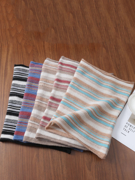 Neck Colorblock Scarf Wool Women Winter Knit FashionChic