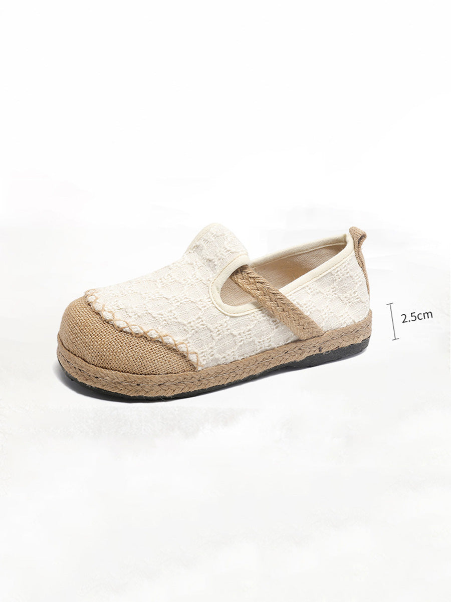 Women Ethnic Summer Linen Cotton Flat Shoes XX1001 Ada Fashion