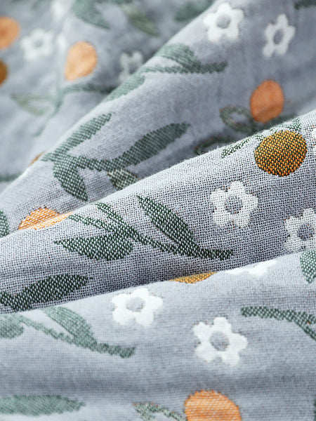 4Layer Cotton Summer Nap Floral Jacquard Sofa Blanket WE1007 Ada Fashion