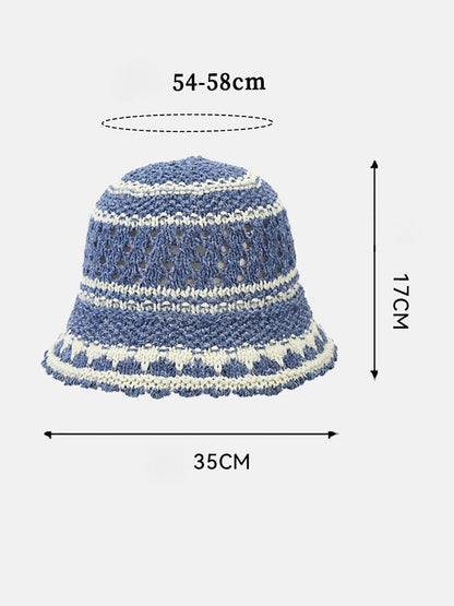 Women Summer Artsy Colorblock Weave Sunproof Hat CX050 BUYKUD