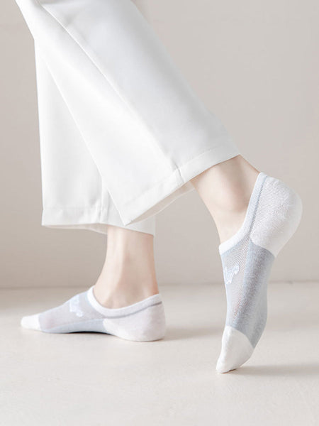 5 Pairs Women Summer Thin Short Socks II1015 BUYKUD