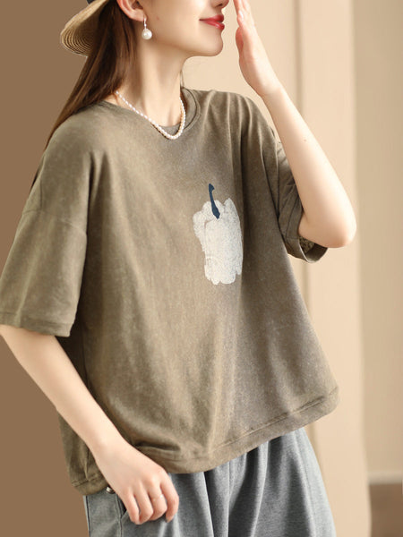 Women Summer Casual Drawstring Hem Cotton Shirt KL1040 Ada Fashion