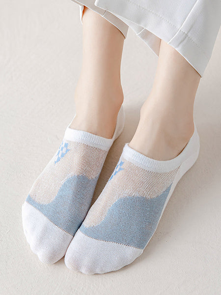 5 Pairs Women Summer Thin Short Socks II1015 BUYKUD