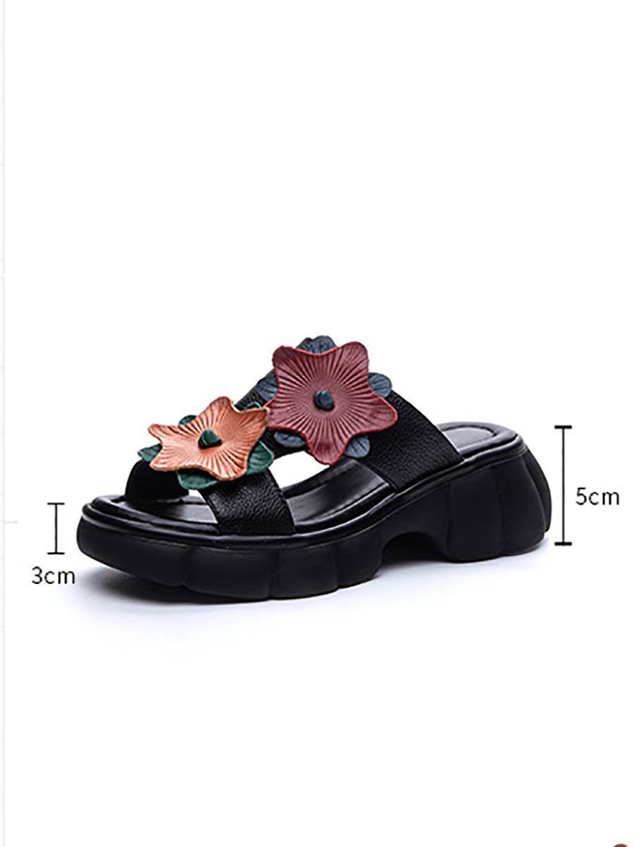 Women Summer Leather Spliced Star Platform Sandal TY1033 Ada Fashion