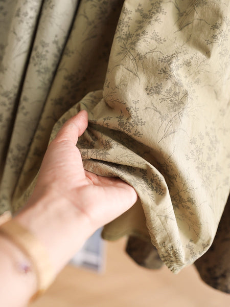 Women Summer Artsy Floral Shirred Cotton Skirt WE1042 Ada Fashion