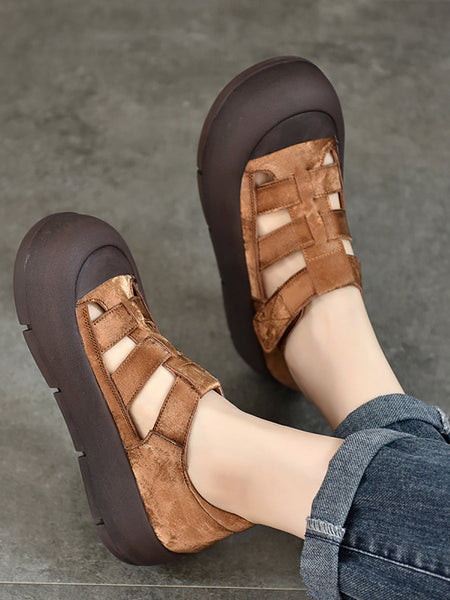 Women Casual Summer Genuine Leather Platform Shoes AA1019 Ada Fashion