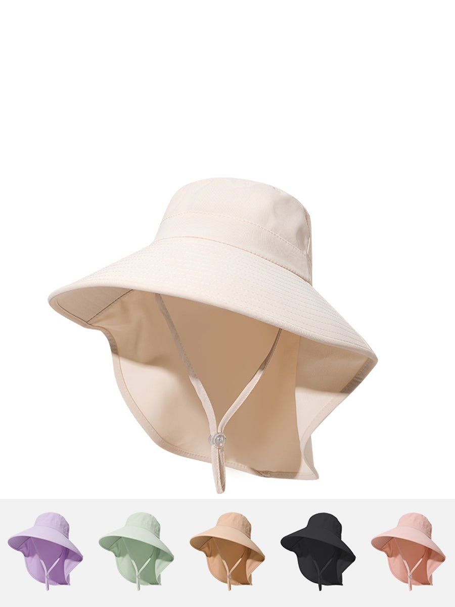 Women Summer Solid Large Brim Neck Guard Sunproof Hat WE1005 Ada Fashion