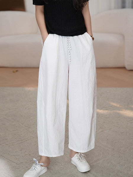 Women Summer Casual Solid Loose Wide-leg Pants CX057 XE