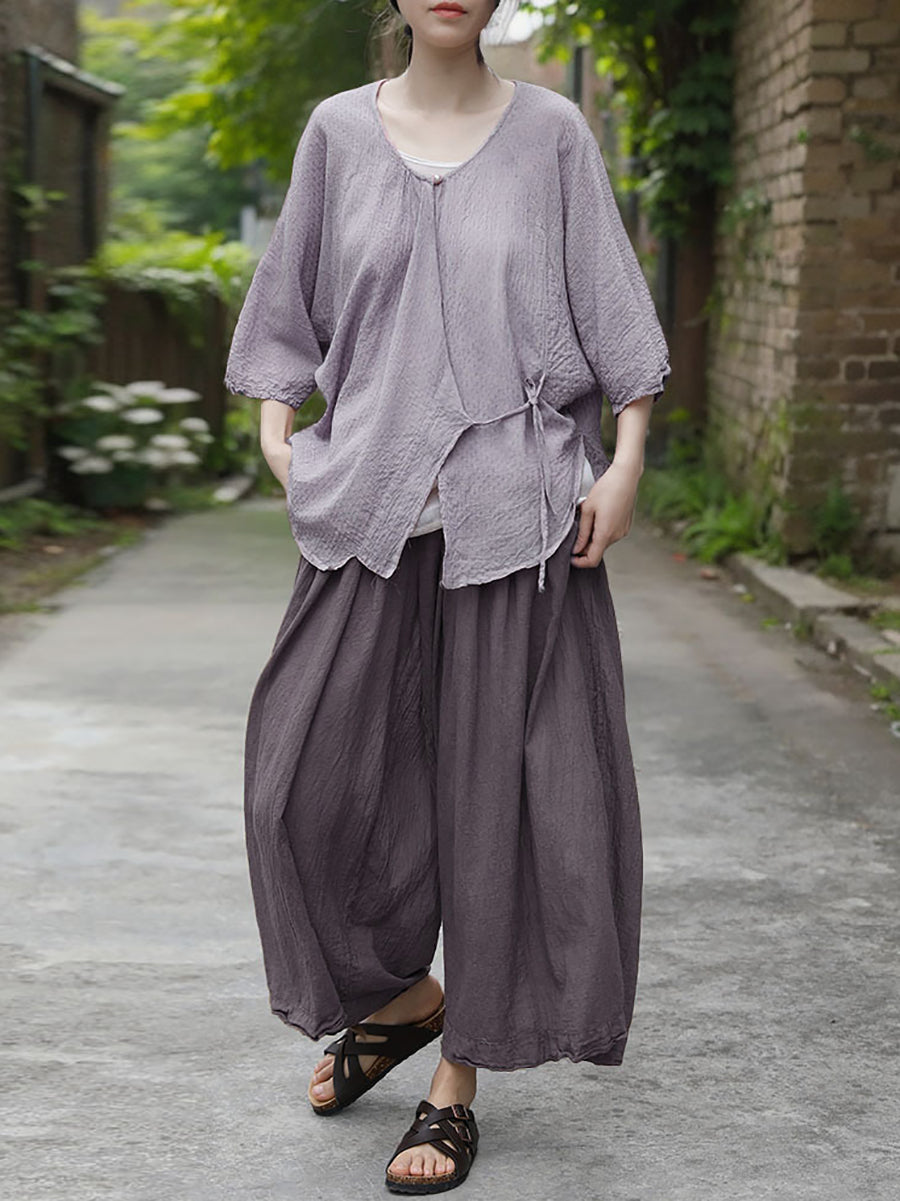 Women Summer Casual Solid Strap Jacquard Shirt FG1040 Ada Fashion