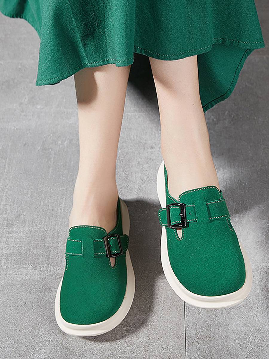 Women Summer Solid Casual Suded Leather Slippers AS1015 Ada Fashion