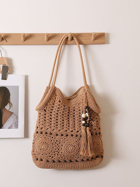 Weave Beach Vintage Bag Women Cotton Shoulder FashionChic