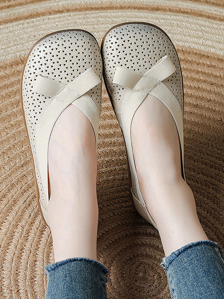 Genuine Leather Women Shoes Casual Soft Flat FashionChic