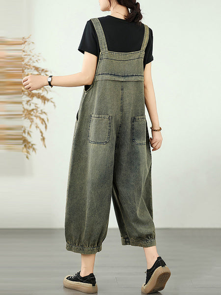 Long Jumpsuits Women Flower Embroidery Denim Summer FashionChic