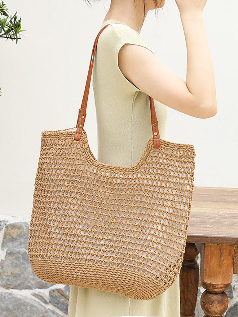 Summer Vintage Knitted Large Capacity Shoulder Bag RR1007 BUYKUD