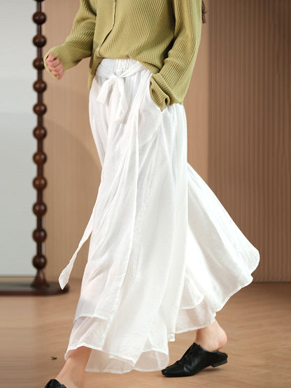 Plus Size Women Artsy Dual-Layer Strap Wide-leg Pants PA1037 Ada Fashion